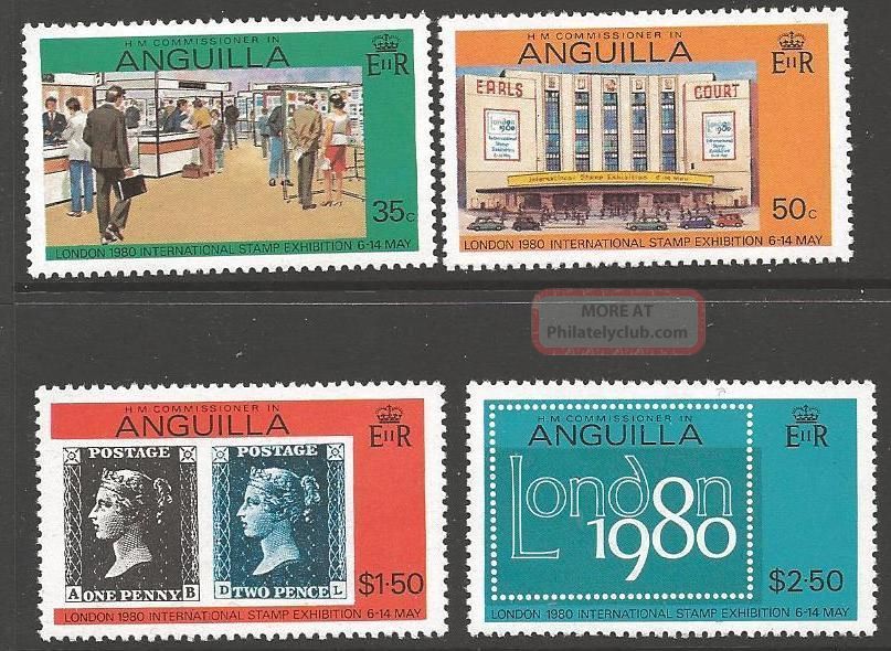 Anguilla Sg384/7 1980 Stamp Exhibition British Colonies & Territories photo