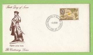 Norfolk Island 1969 Discovery Of The Island First Day Cover,  Unaddressed photo