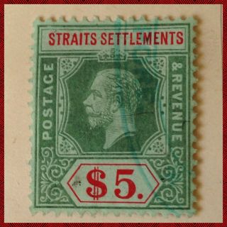 Malaya - Straits Settlements:1915 George V $5 Stamp Bicolour Pristine Fine photo
