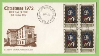Norfolk Island 1972 Christmas Issue Block First Day Cover photo