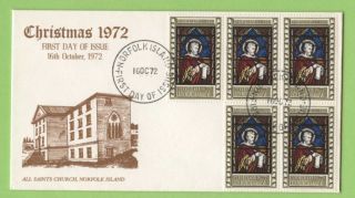 Norfolk Island 1972 Christmas Issue Block + One On First Day Cover photo