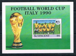 St Vincent 1990 Football World Cup Ms Sg 1365b photo