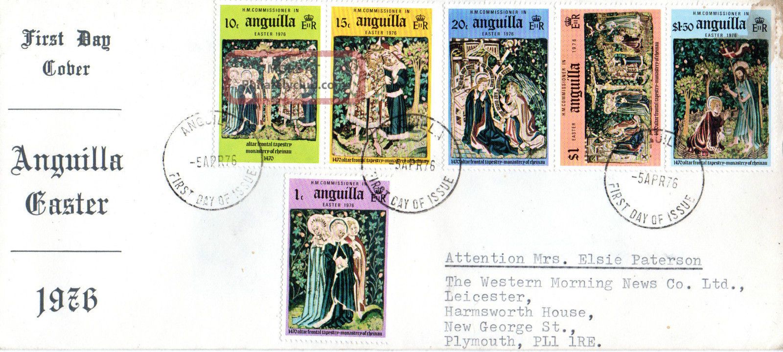 Anguilla 5 April 1976 Easter Official First Day Cover Anguilla Fdi British Colonies & Territories photo