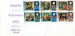 Anguilla 10 December 1973 Christmas Unaddressed Official First Day Cover Fdi (t) photo
