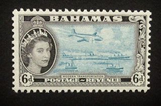 Bahamas Qeii 6d Stamp C1954 - 63 Modern Transportation,  Mounted A884 photo