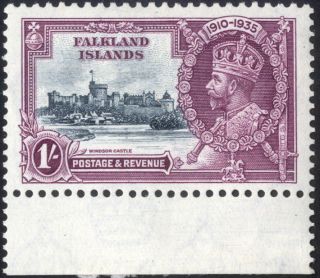 Falkland Islands - Sg 142 - 1s.  Slate And Purple - Silver Jubilee - Umm/mnh photo
