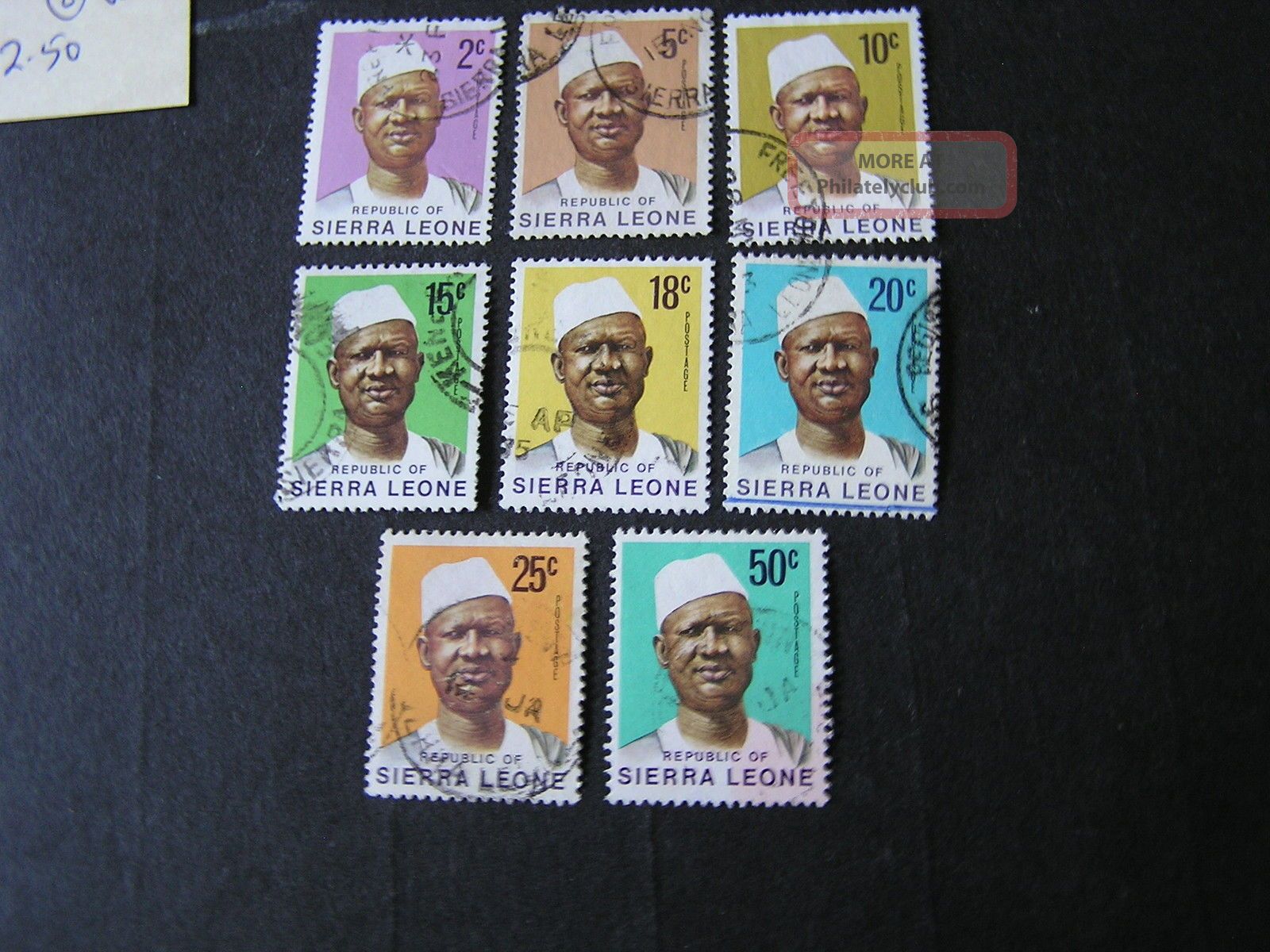 Sierra Leone,  Scott 423+425+427 - 432 (6) Total 8 1972 Saika Stevens Issue British Colonies & Territories photo