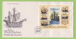 Norfolk Island 1994 Pacific Explorers Miniature Sheet On First Day Cover photo