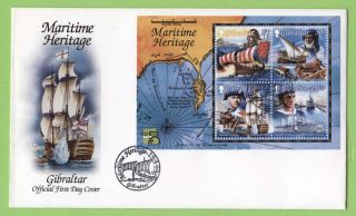 Gibraltar 1999 Maritime Heritage Miniature Sheet On First Day Cover photo