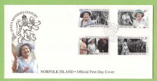 Norfolk Island 1999 Queen Mothers Century First Day Cover photo