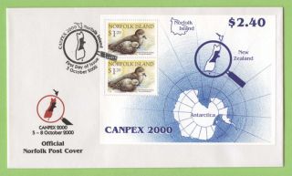Norfolk Island 2000 Capex Exhibition Birds Miniature Sheet First Day Cover photo