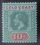 Gold Coast 1913 - 1921 Kgv Definitives 1/2d - 10s Die I Vf Um/mm (see Details). British Colonies & Territories photo 1