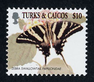 Turks & Caicos Islands 1386 Butterfly,  Flower photo