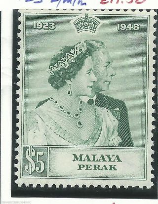 Perak - 1948 - Silver Wedding - Sg123 - Cv £ 23.  00 - Mounted photo