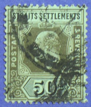 1910 Straits Settlements 50c Scott 122 S.  G.  164 Cs00691 photo