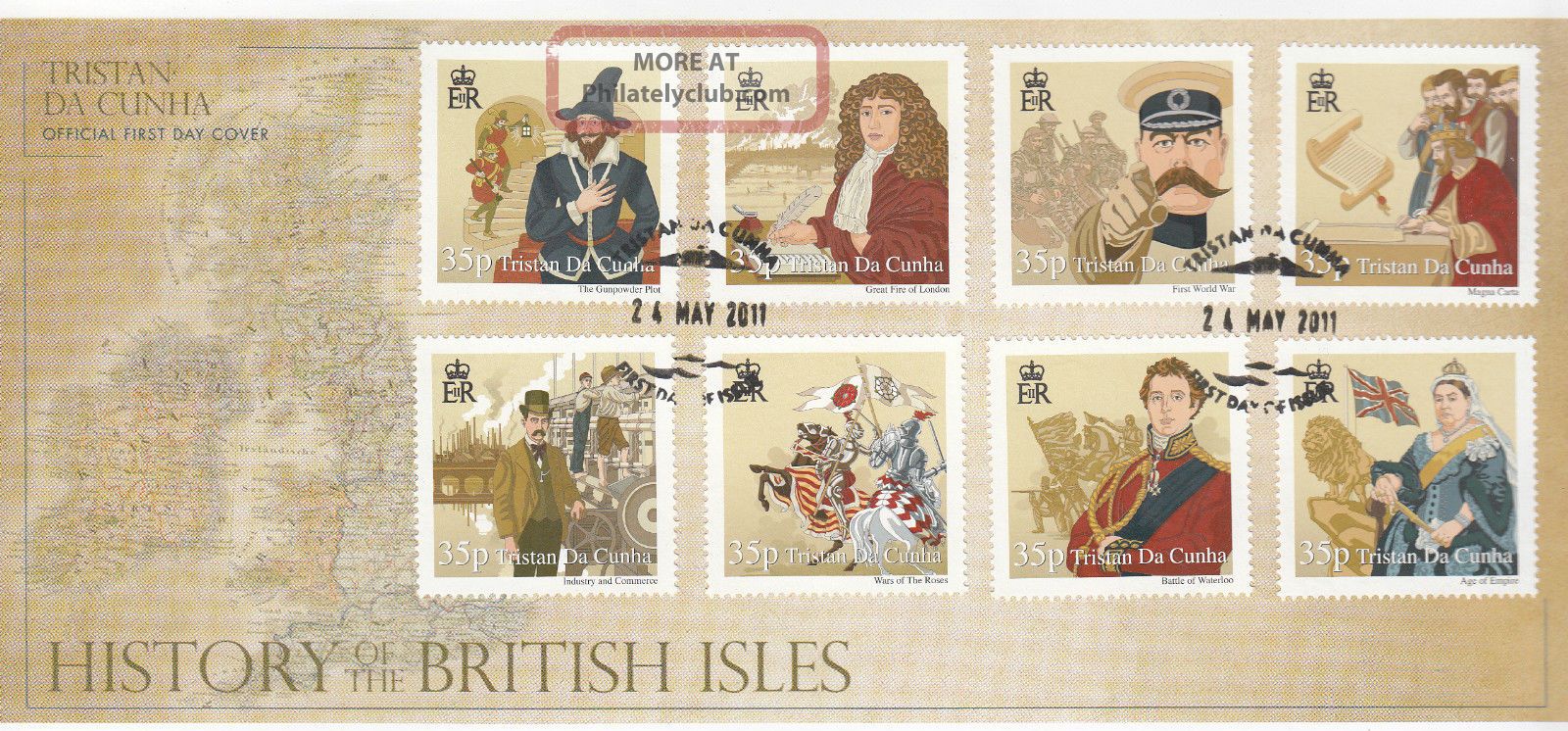 Tristan Da Cunha 2011 Fdc History British Isles Part 3 8v Cover Napoleon Pepys British Colonies & Territories photo