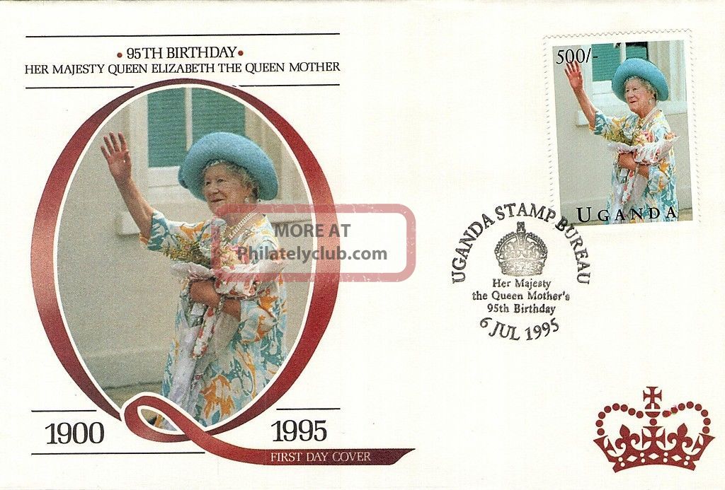 (07490) Fdc Uganda Queen Mother 95th Birthday 1995 British Colonies & Territories photo