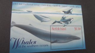 Norfolk Island 1998 Ms 685 Sg198 Whales photo