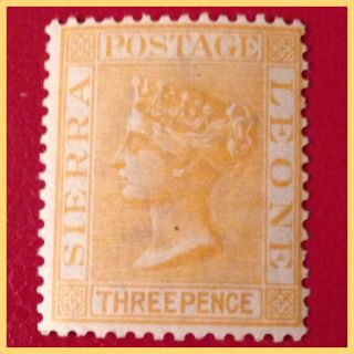 1873 Sierra Leone Qv - 3d Saffron - Yellow Wmrk Crown Some Marks As Per Scans photo