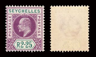Seychelles Kevii 1903 Wmk Crown Ca 2r.  25 Sg 56 Hinged Cv £48 (b) photo
