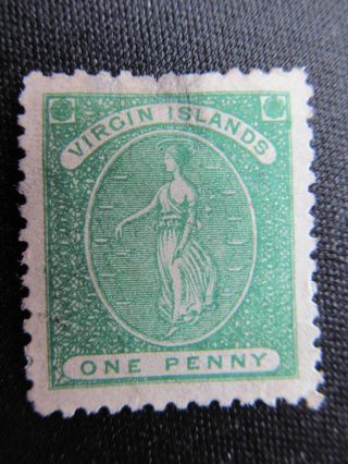 1866 Virgin Island One Penny Stamp,  1,  Cat.  $65.  00 photo