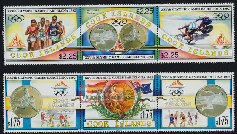 Cook Islands 1108 - 9 Olympic Sports,  Cycling,  Flag British Colonies & Territories photo