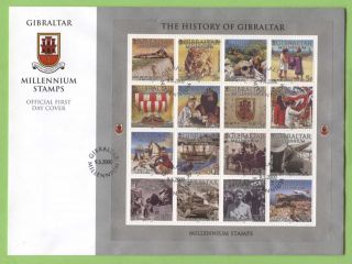 Gibraltar 2000 Millenium Sheet On First Day Cover photo