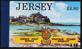 Jersey 481a,  8a,  93a Booklet Sb43 Elizabeth Castle,  Boats photo