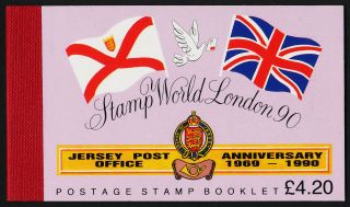 Jersey 491a Booklet Sb42 Stamp World,  Lighthouse,  Land Yacht photo