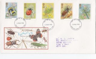 1985 Insects Philart Fdc Newcastle Upon Tyne Fdi photo