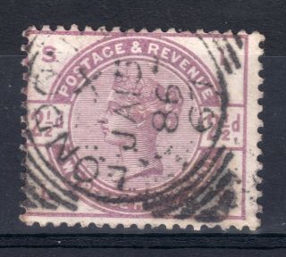 Town/village Cancel.  On Qv Stamp - (1883) 2.  5d Lilac.  London (67) Sq.  Circle photo