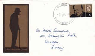 (21854) Gb Fdc Churchill Phosphor - London Sw 8 July 1965 photo