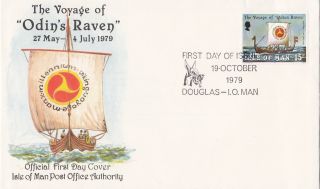 (30258) Clearance Gb Isle Of Man Fdc Voyage Of Odin ' S Raven - 19 October 1979 photo