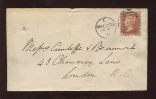Essex Maldon 1870 Penny Red Plate 133 Ce On Cover photo