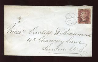 Lancs Wigan 1867 Cover 1d Red Plate 74 Be. . .  878 Duplex photo