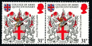 N589 Gb 1984 Sg1239 (pair) 30p Arms Of The City Of London photo