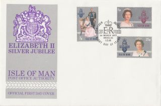(30262) Clearance Gb Isle Of Man Fdc Queen Silver Jubilee 1 March 1977 photo