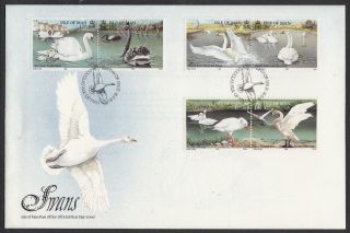 1991 Isle Of Man Fdc First Day Cover Swans Railway Sg490 - 5 photo