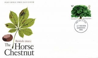 27 February 1974 The Horse Chestnut Tree Po First Day Cover Bournemouth Fdi photo