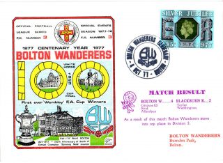 4 October 1977 Bolton Wanderers 4 Blackburn Rovers 2 Commemorative Cover (a) photo
