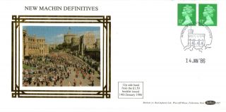 14 January 1986 12p Definitive Pair Ex £1.  50 Booklet Benham D 37 Fdc Windsor Shs photo