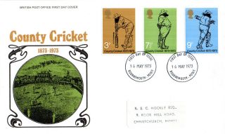 16 May 1973 County Cricket Post Office First Day Cover Bournemouth Fdi photo