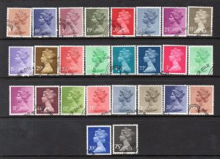 26 Different (ex Fdc) Machins From 1980 To 1985 See Scan Post (uk) photo