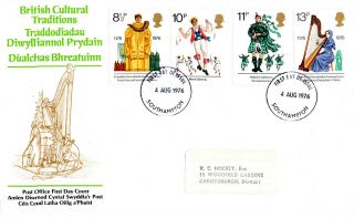 4 August 1976 British Cultural Traditions Po First Day Cover Southampton Fdi photo