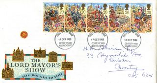 17 October 1989 Lord Mayors Show Royal Mail First Day Cover Coventry Fdi photo