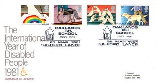 25 March 1981 Year Of Disabled People Post Office First Day Cover Oaklands Shs photo