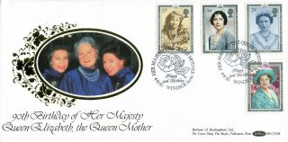 2 August 1990 Queen Mother 90th Birthday Benham Blcs 56b First Day Cover Windsor photo