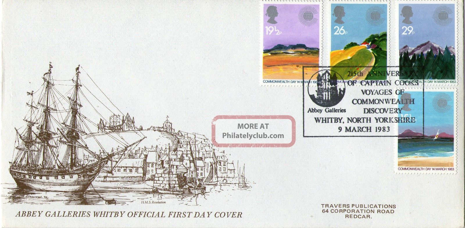 9 March 1983 Commonwealth Day Travers Le First Day Cover Captain Cook Shs Transportation photo