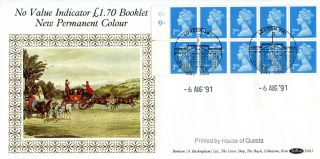 6 August1991 £1.  70 Nvi Booklet Cyl Benham D 165 First Day Cover London Sw1 Shs photo