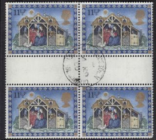 Gb 1979 11½p Christmas Stamp Sg.  1106 Fine Gutter Block 4 Ref:aa8 photo